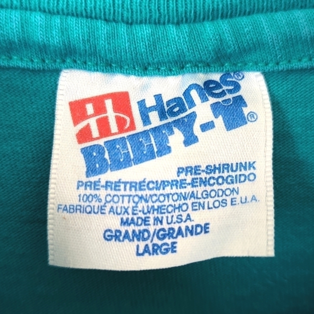 Hanes 90's Vintage Up North Michigan Graphic Short Sleeve Crewneck T-shirt Teal - Picture 5 of 9